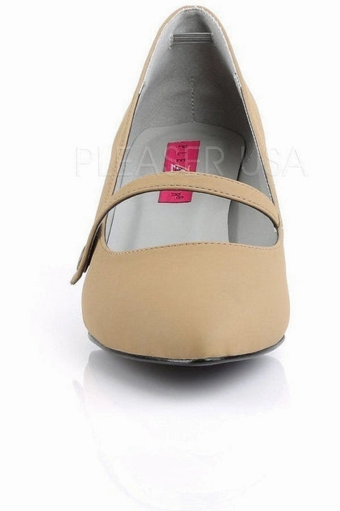 KITTEN-03 Pump  | Taupe Faux Leather