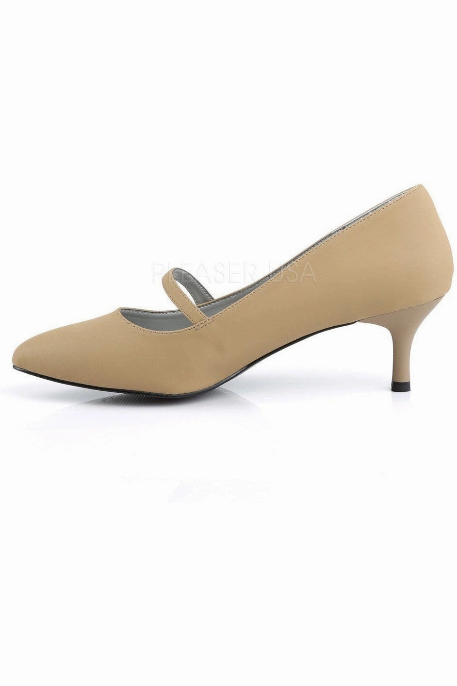 KITTEN-03 Pump  | Taupe Faux Leather