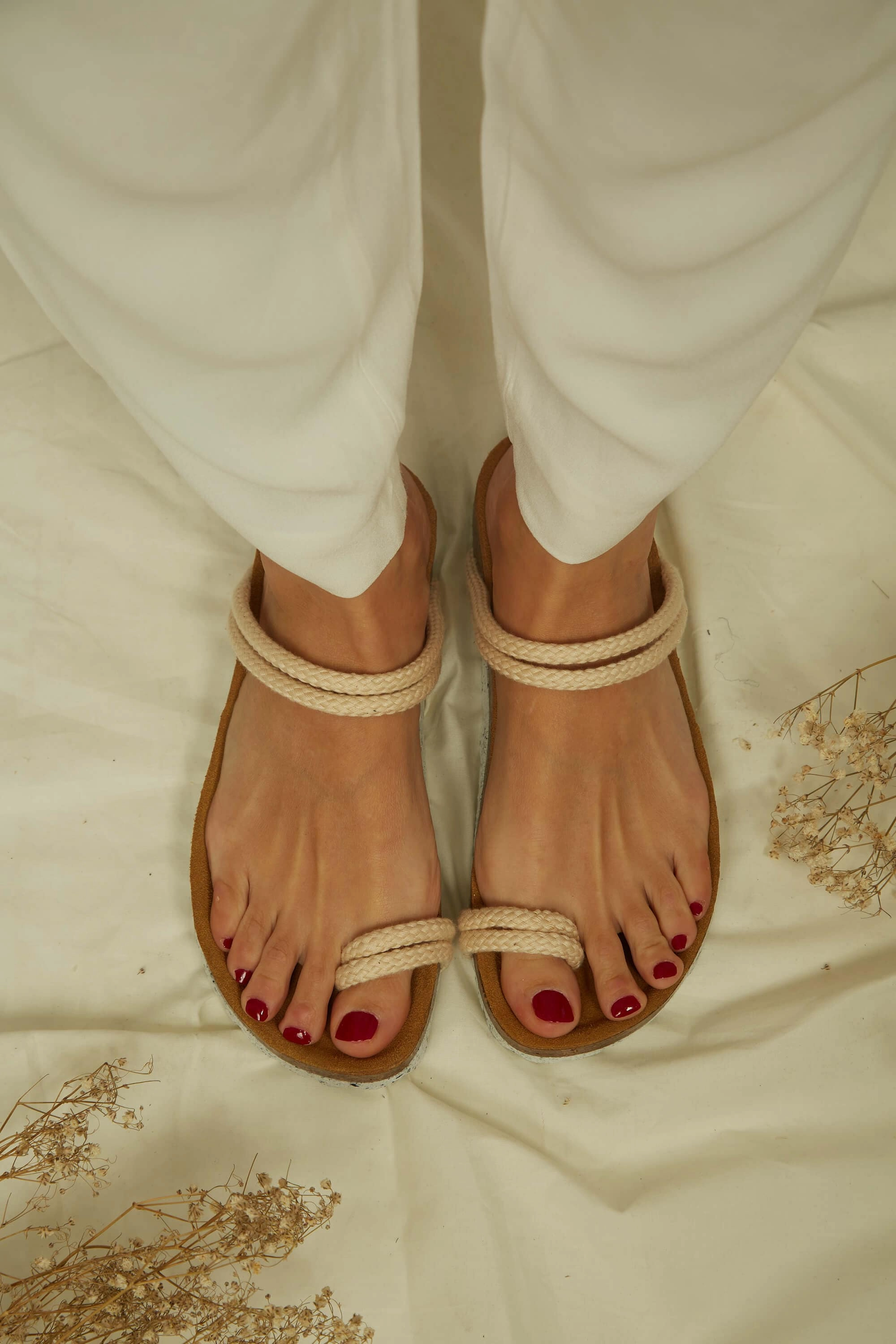 La Orotava Vegan Cotton Rope & Cork Sandals | Natural