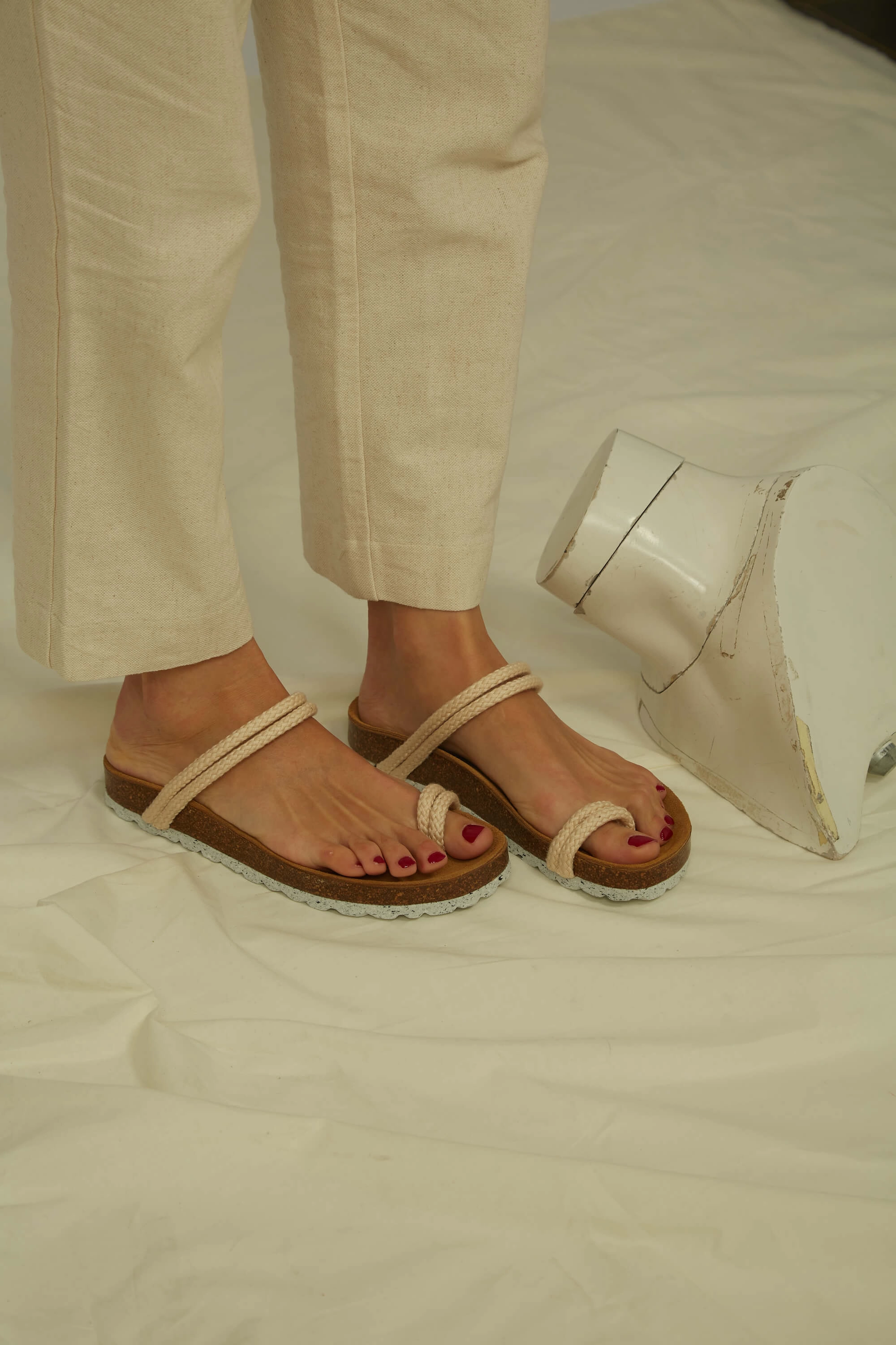 La Orotava Vegan Cotton Rope & Cork Sandals | Natural