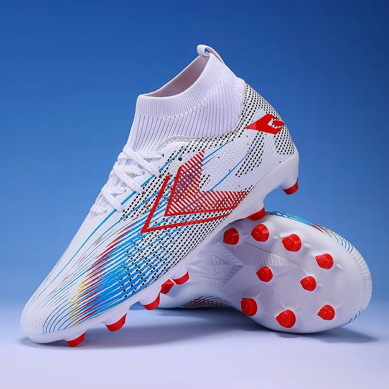 Large-Sized Football Shoes, Suitable for Both Men and Women. They are Breathable Fly-Knit Training Studded Shoes, Also Suitable for Rugby Matches.