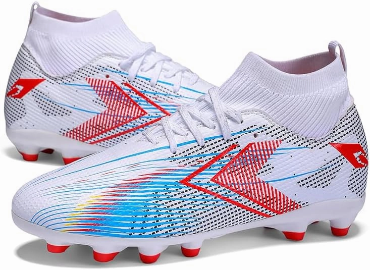 Large-Sized Football Shoes, Suitable for Both Men and Women. They are Breathable Fly-Knit Training Studded Shoes, Also Suitable for Rugby Matches.