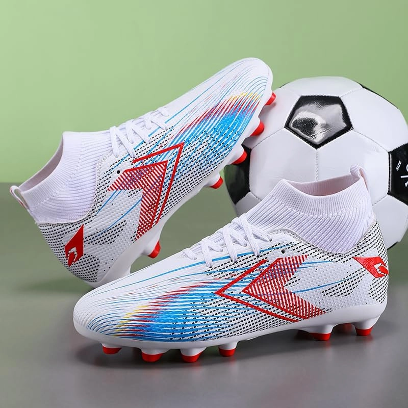 Large-Sized Football Shoes, Suitable for Both Men and Women. They are Breathable Fly-Knit Training Studded Shoes, Also Suitable for Rugby Matches.