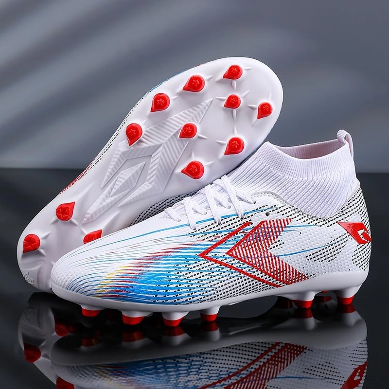 Large-Sized Football Shoes, Suitable for Both Men and Women. They are Breathable Fly-Knit Training Studded Shoes, Also Suitable for Rugby Matches.