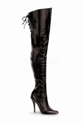 LEGEND-8899 Thigh Boot  | Black Genuine Leather