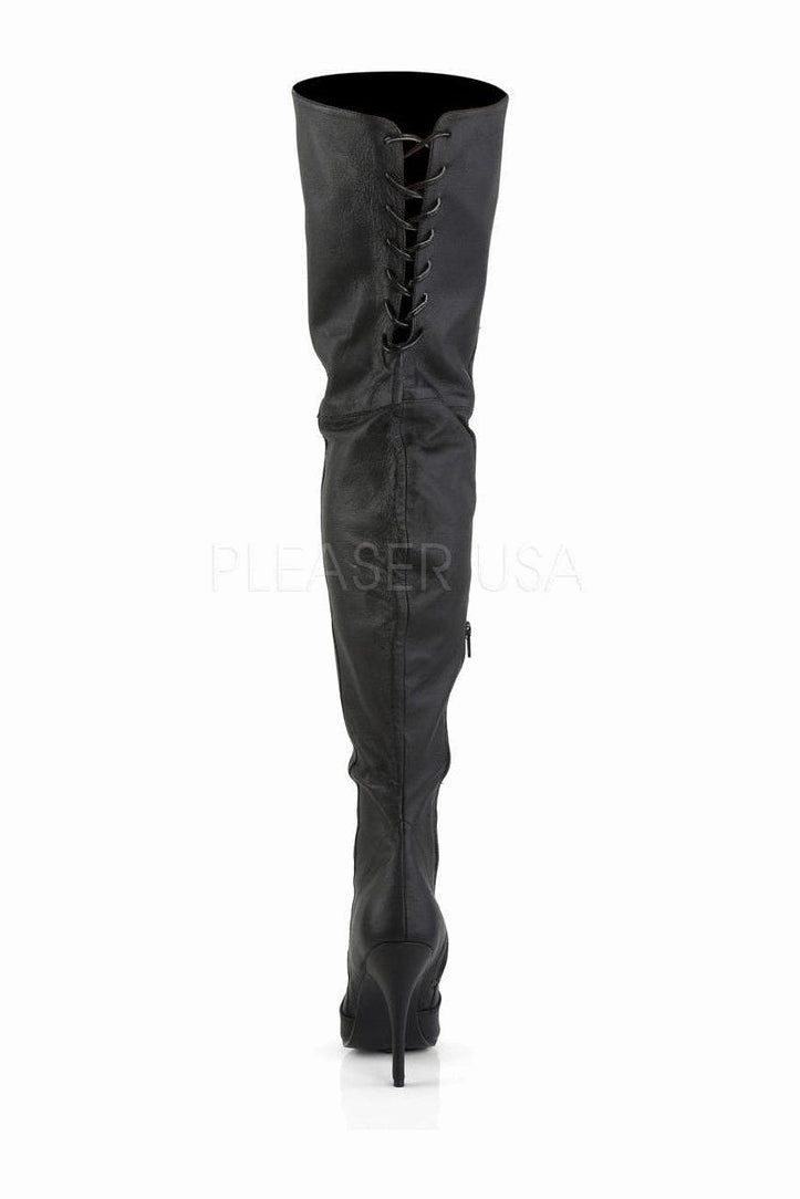 LEGEND-8899 Thigh Boot  | Black Genuine Leather