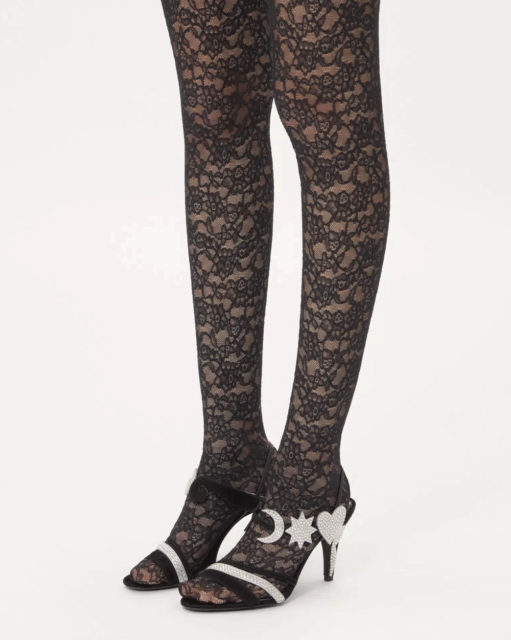 LUne et LAutre Sandal in Noir and Silver