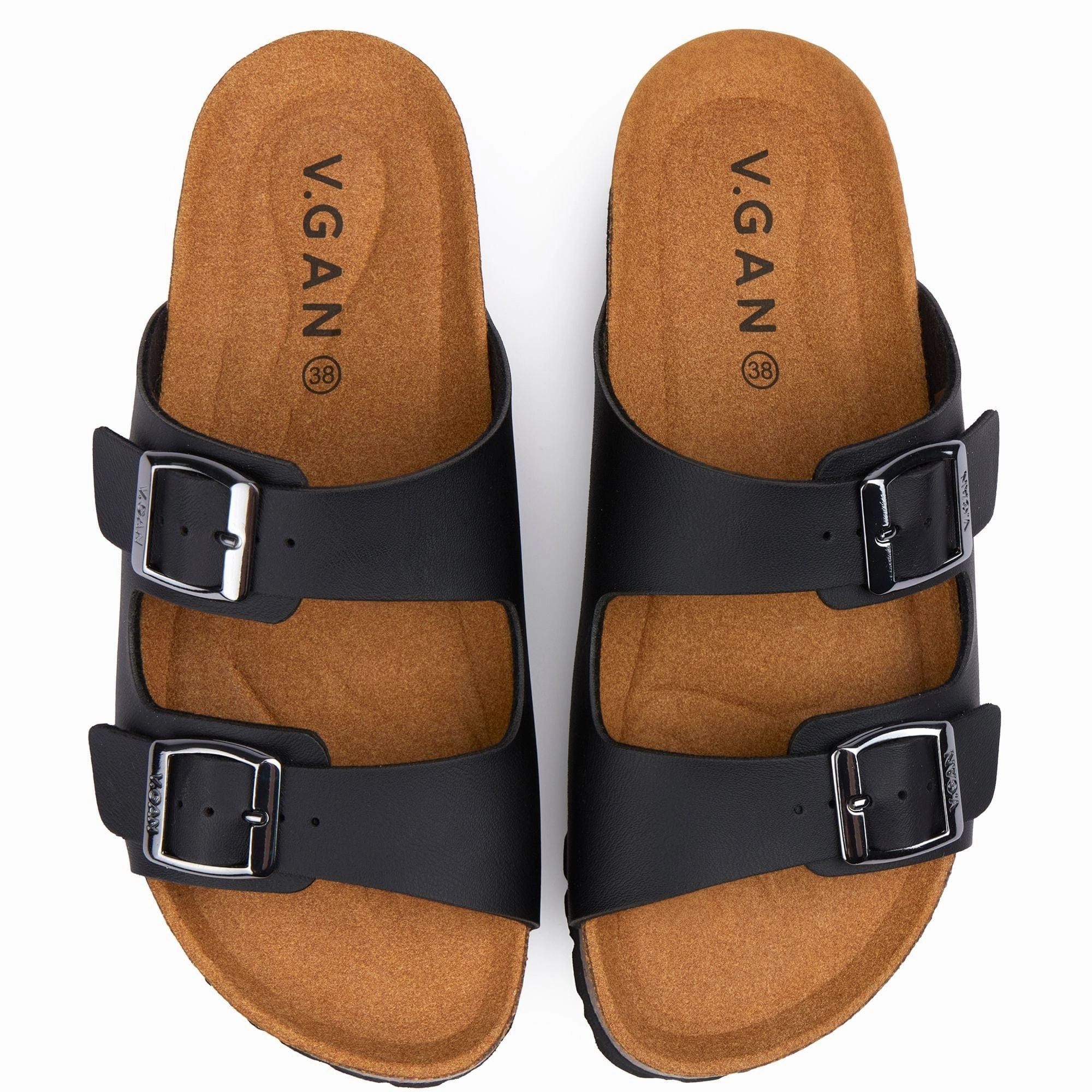 Mango Women's Vegan Comfort Footbed Sandals | Black