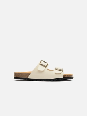 Mango Women's Vegan Footbed Sandals | Cream