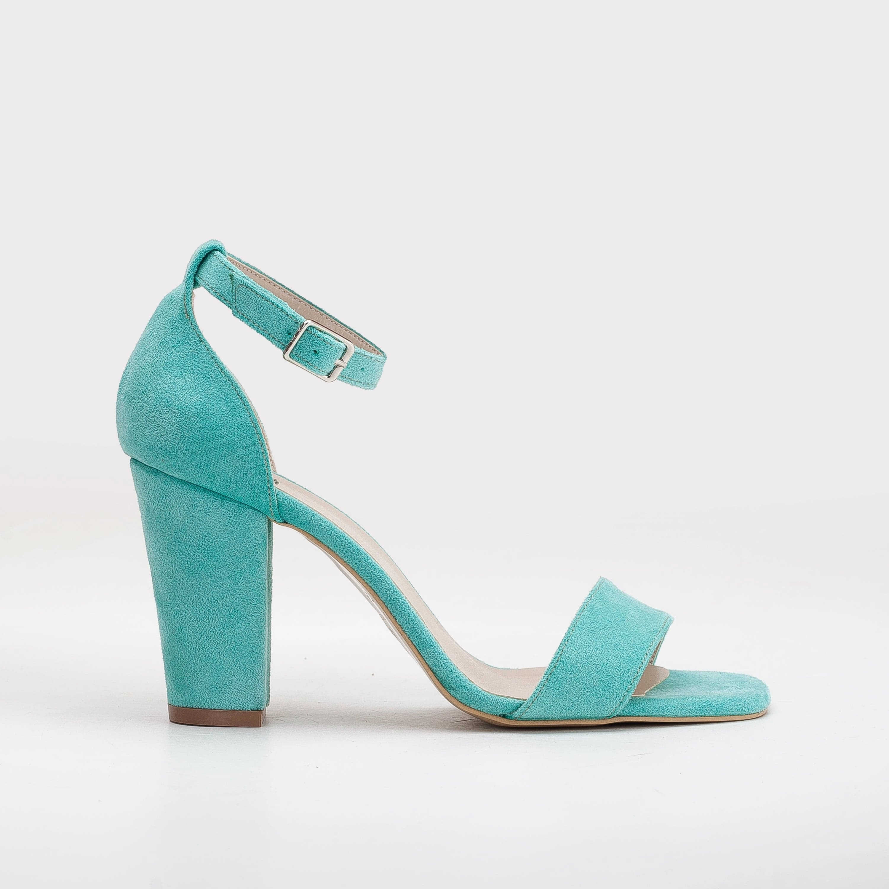 Melissa Vegan Suede Pearl Heeled Sandals | Aqua Blue