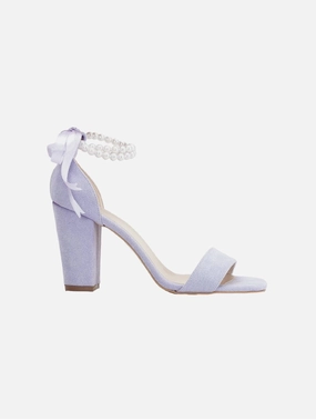 Melissa Vegan Suede Pearl Heeled Sandals | Lilac