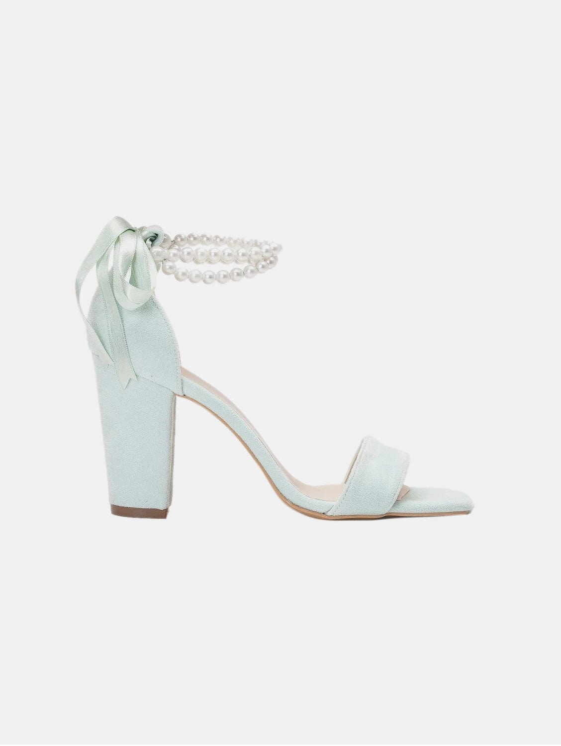 Melissa Vegan Suede Pearl Heeled Sandals | Mint Green