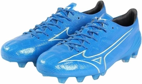 Mizuno Soccer Cleats for Natural Grass / Earth / Artificial Grass Ground / Soccer Shoes Mizuno Alpha JAPAN P1GA246027 Per Person (Blue x White/26.0/Men's, Lady's)