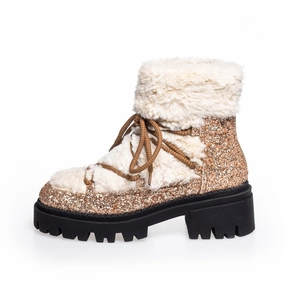 MY WINTER BOOTS - GLITTER - BRONZE/OFFWHITE