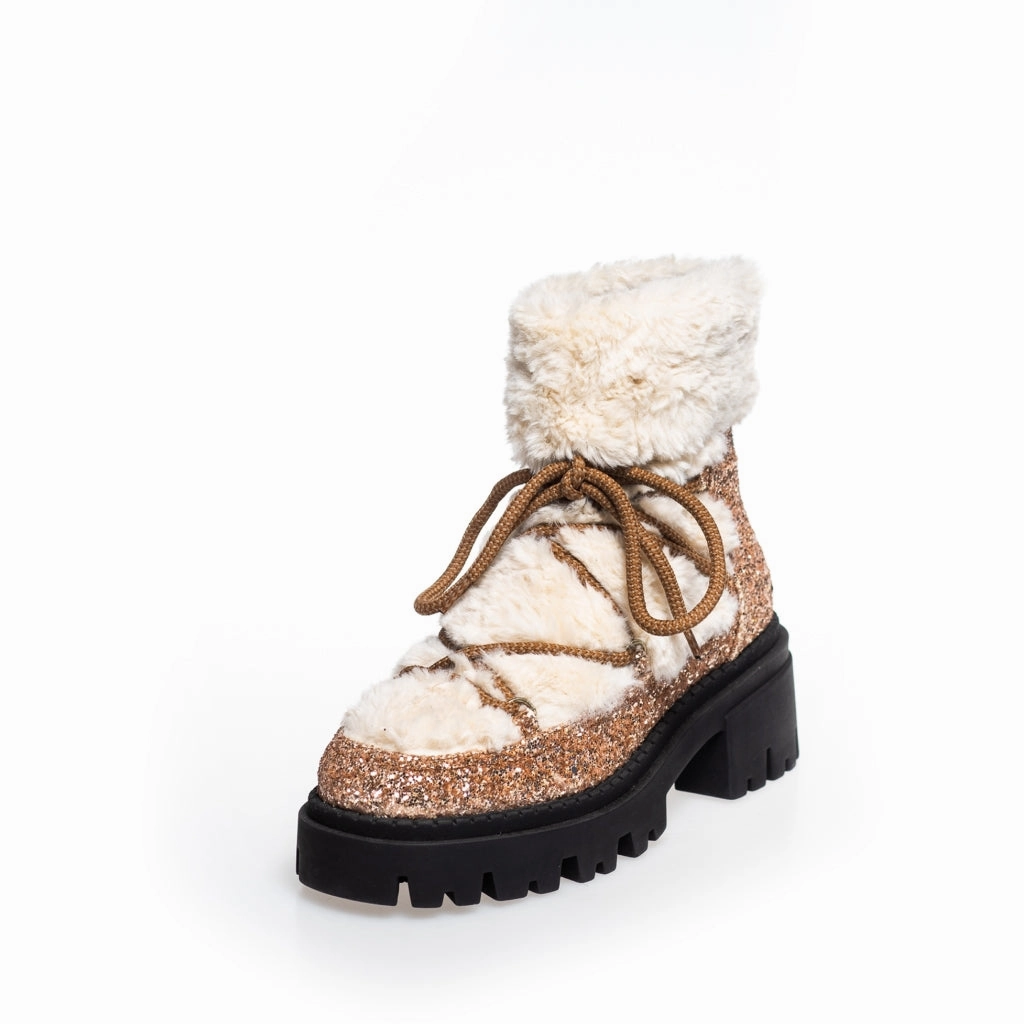 MY WINTER BOOTS - GLITTER - BRONZE/OFFWHITE
