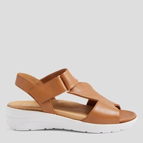 NAZLY2 XW - TAN LEATHER SANDALS