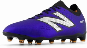 New Balance Unisex Tekela Magia Low Laced Fg V4  Soccer Shoe, Infinity Blue/Metallic Silver/Black, 6 Wide US Men