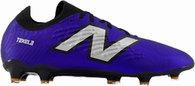 New Balance Unisex Tekela Magia Low Laced Fg V4  Soccer Shoe, Infinity Blue/Metallic Silver/Black, 7 Wide US Men