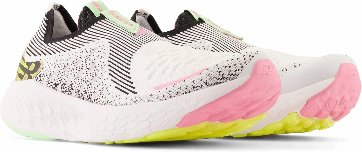 New Balance Women's Fresh Foam X 1080 Unlaced V1 Running Shoe, White/Black/Vibrant Green/Bubblegum