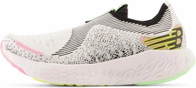 New Balance Women's Fresh Foam X 1080 Unlaced V1 Running Shoe, White/Black/Vibrant Green/Bubblegum