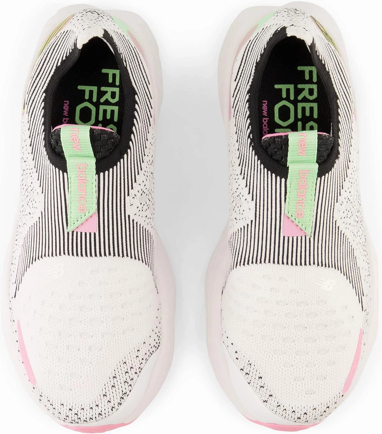New Balance Women's Fresh Foam X 1080 Unlaced V1 Running Shoe, White/Black/Vibrant Green/Bubblegum