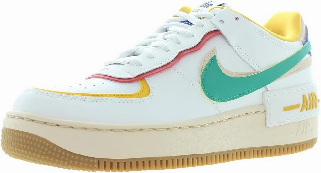 Nike AIR Force 1 Shadow White/Yellow/RED/Green CI0919 118 Women's Size 8.5 KC