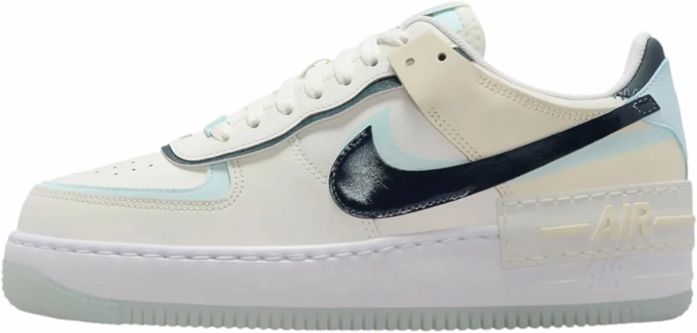 Nike Air Force 1 Shadow Women's Shoes (DZ1847-107, Sail/Glacier Blue/Coconut Milk/Armory Navy) Size 9