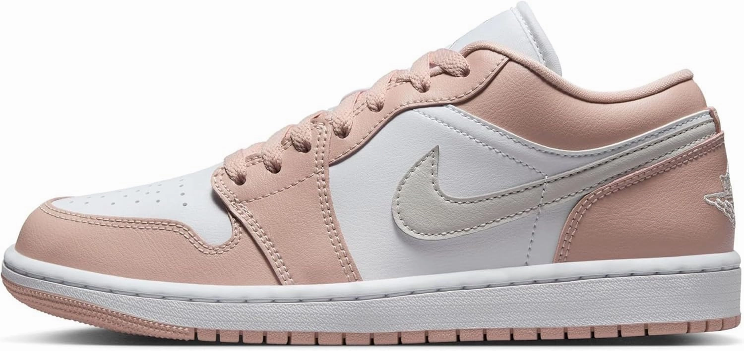 NIKE Air Jordan 1 Low Women's Shoes (DC0774-120, White/Particle Beige/Light Bone) Size 12