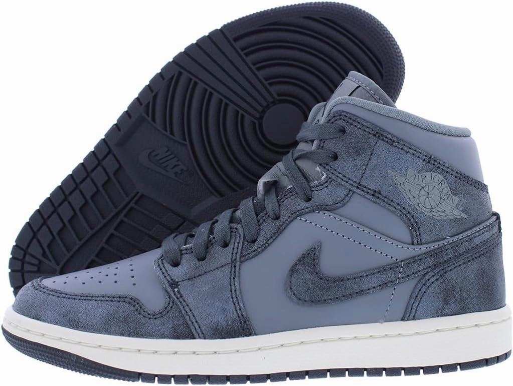 Nike Air Jordan 1 Mid SE Women's Shoes (FJ3448-001, Smoke Grey/Sail/Off Noir) Size 9.5