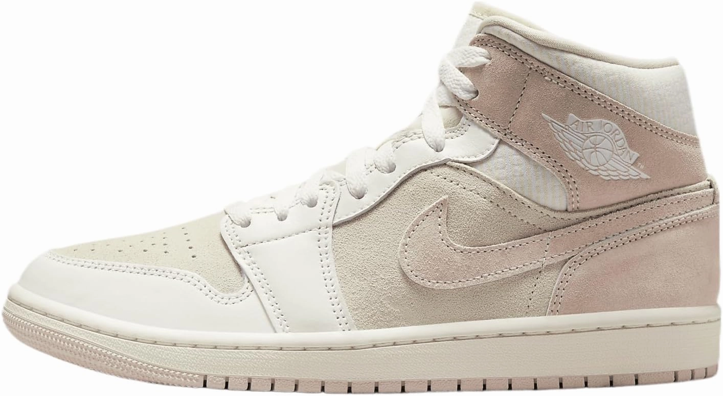 NIKE Air Jordan 1 Mid SE Women's Shoes (FQ1926-161, Coconut Milk/Sail/Legend Pink) Size 7.5