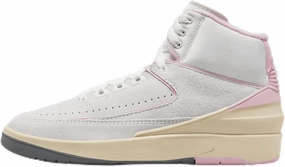 NIKE Air Jordan 2 Retro Women's Shoes (FB2372-100, Summit White/Medium Soft Pink/Muslin) Size 9.5