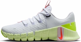 Nike Free Metcon 5 Women's Workout Shoes (DV3950-104, White/Barely Volt/Pink Foam/Bright Crimson) Size 7
