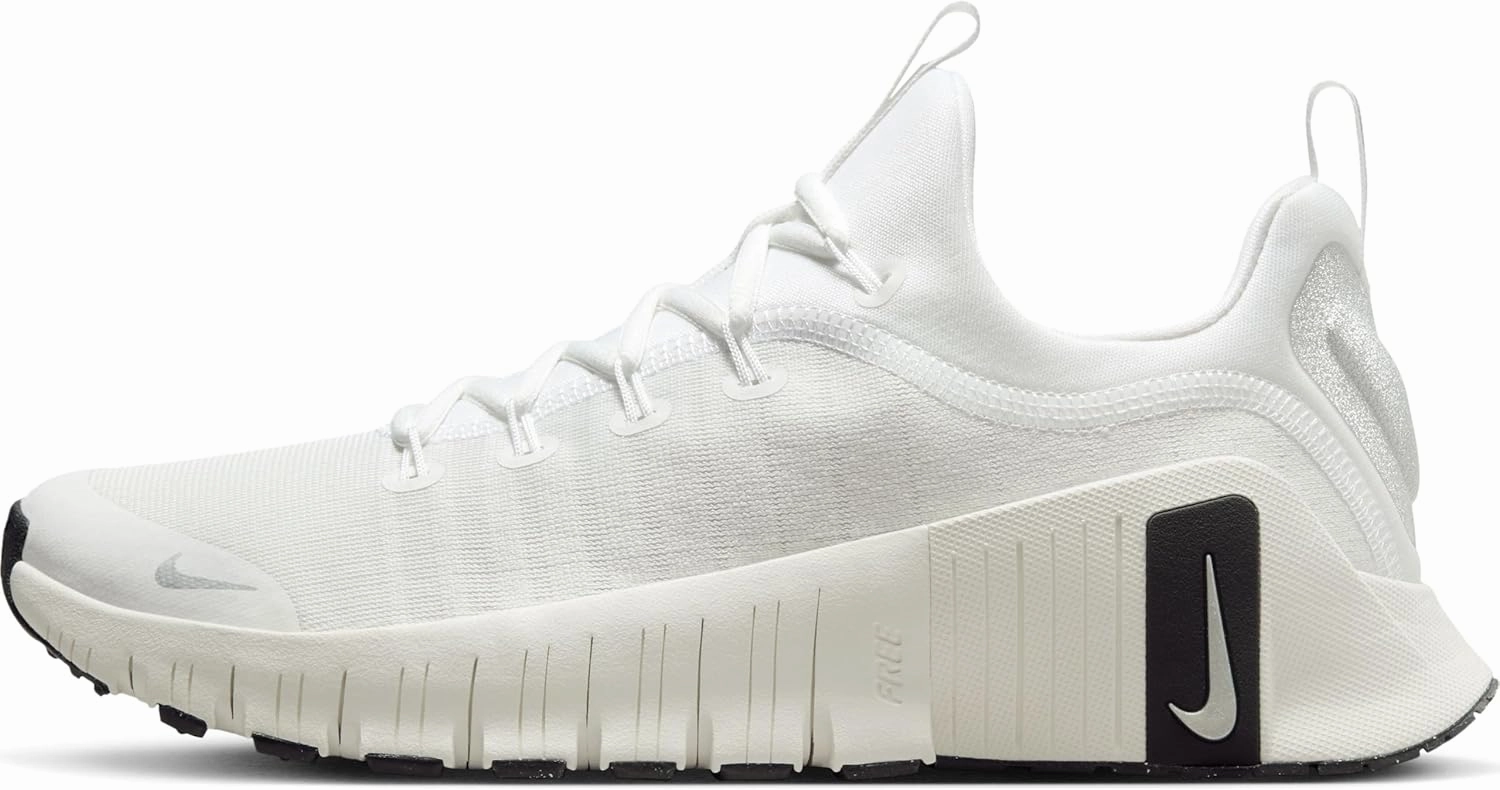 Nike Free Metcon 6 Premium Women's Workout Shoes (FZ1695-101, Summit White/Sail/Black/Metallic Silver) Size 9