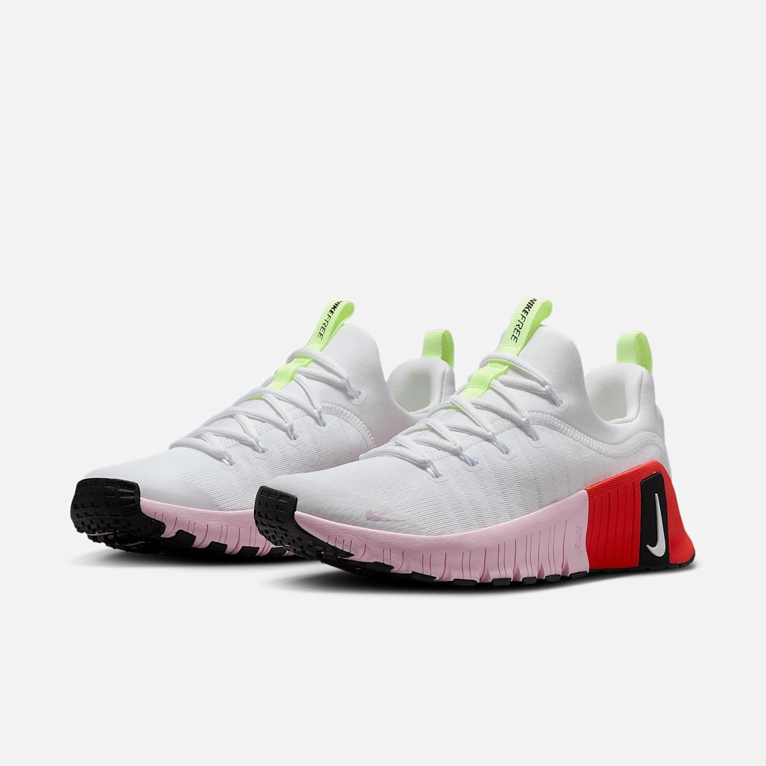 Nike Free Metcon 6 Women's Workout Shoes (IB4526-100, White/Barely Volt/Bright Crimson/Pink Foam)