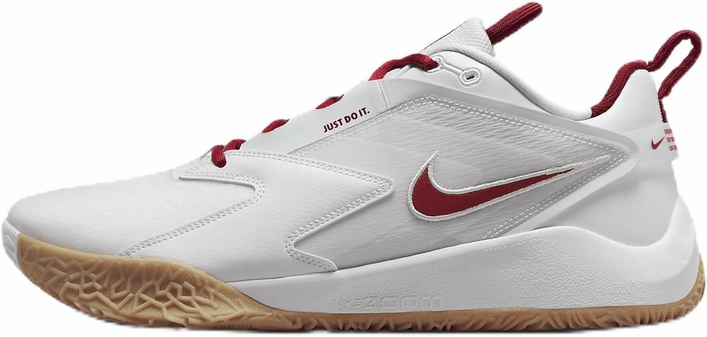 Nike HyperAce 3 Volleyball Shoes (FQ7074-100, White/Photon Dust/Team Crimson) Size 7.5