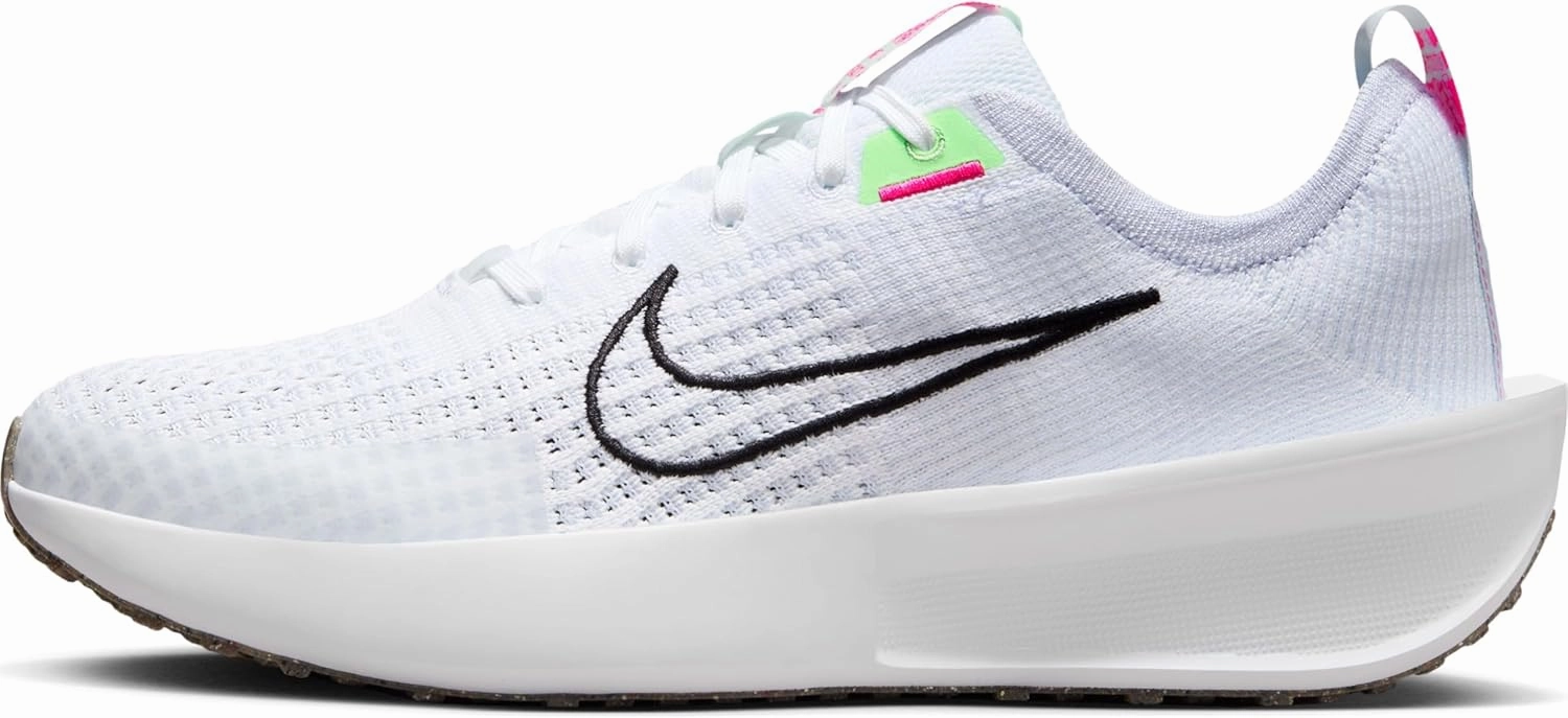 Nike Interact Run Women's Road Running Shoes (FD2292-102, White/Black-Football Grey-Vapor Green) Size 6.5