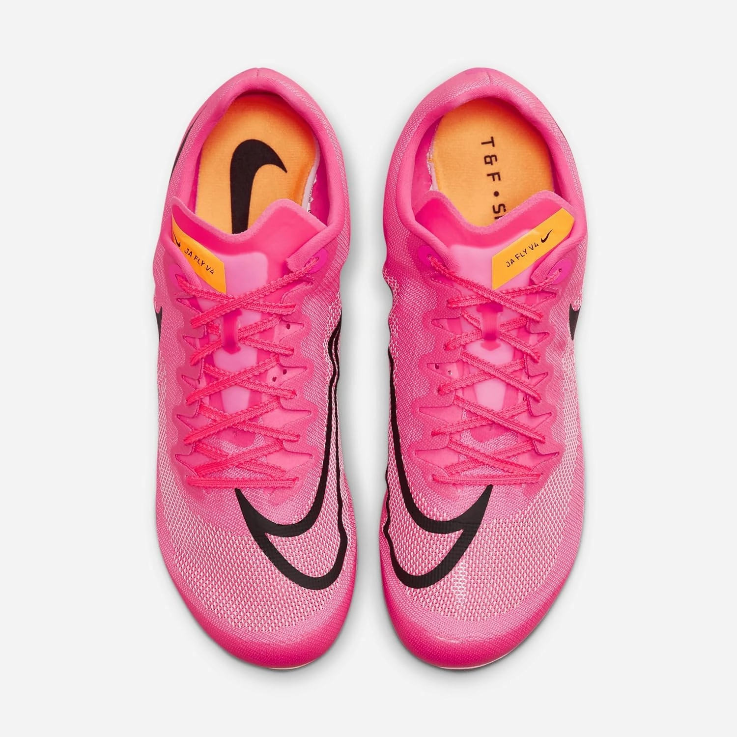 Nike Ja Fly 4 Track and Field Sprinting Spikes (DR2741-100, Sail/Light Lemon Twist/Fierce Pink)