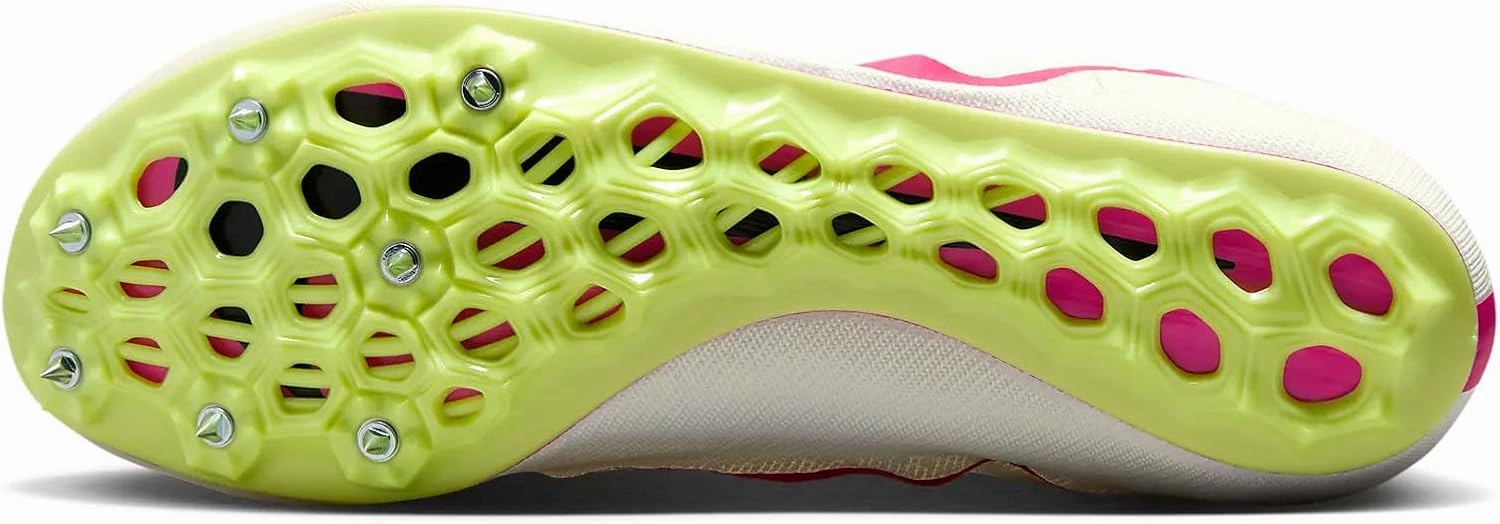 Nike Ja Fly 4 Track and Field Sprinting Spikes (DR2741-100, Sail/Light Lemon Twist/Fierce Pink)