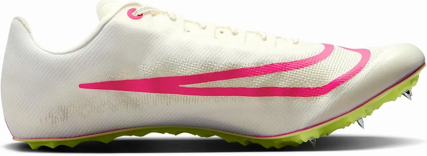 Nike Ja Fly 4 Track and Field Sprinting Spikes (DR2741-100, Sail/Light Lemon Twist/Fierce Pink)