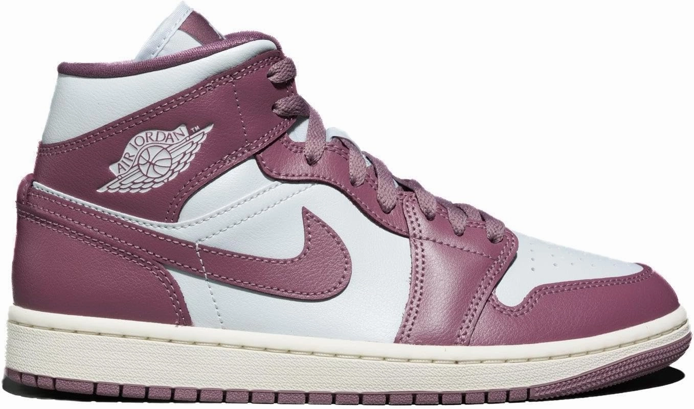 NIKE Jordan 1 Mid Women Pure Platinum/Sky J Mauve-Sail BQ6472-050 9