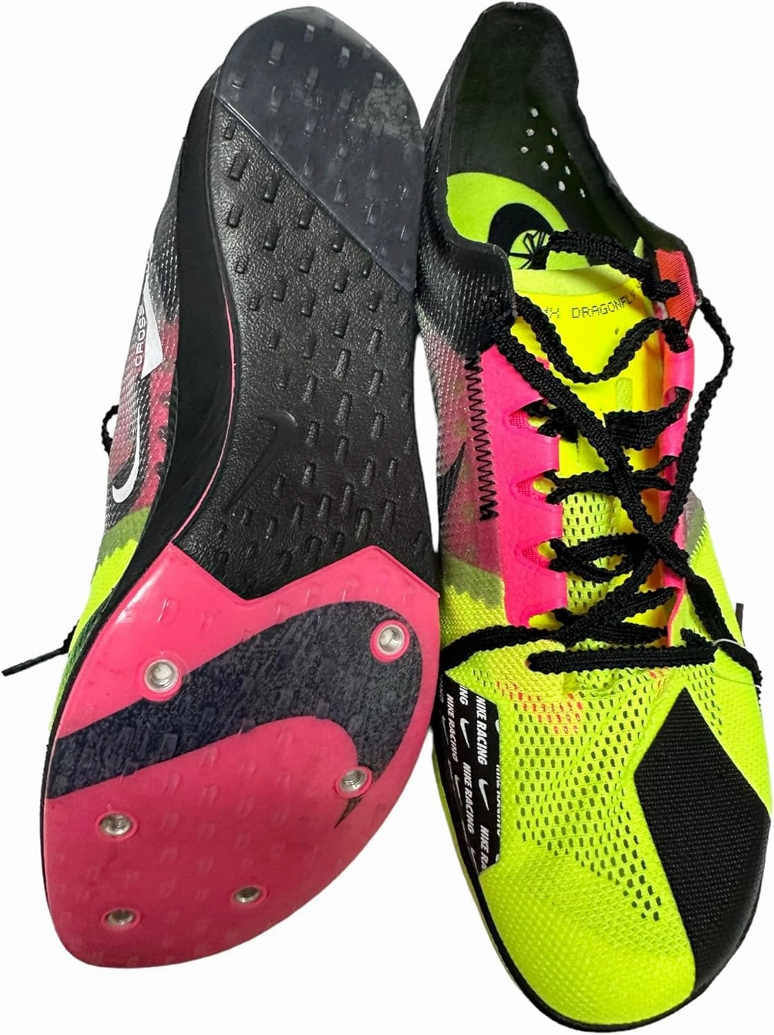 Nike Men's ZoomX Dragonfly XC Cross-Country Spikes, White/Orange/Black