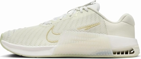 Nike Metcon 9 AMP Women's Workout Shoes (FJ1571-001, Sea Glass/Summit White/Olive Aura/Metallic Gold Star) Size 11.5