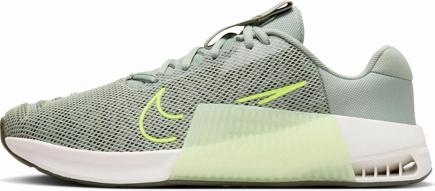 Nike Metcon 9 Premium Women's Workout Shoes (FN4931-700, Barely Volt/Olive Aura/Cargo Khaki/Barely Volt) Size 10.5