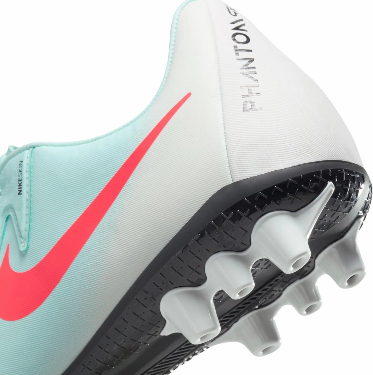 Nike Phantom GX 2 Academy AG Low-Top Soccer Cleats (FJ2552-300, Mint/Off Noir/Atomic Red)