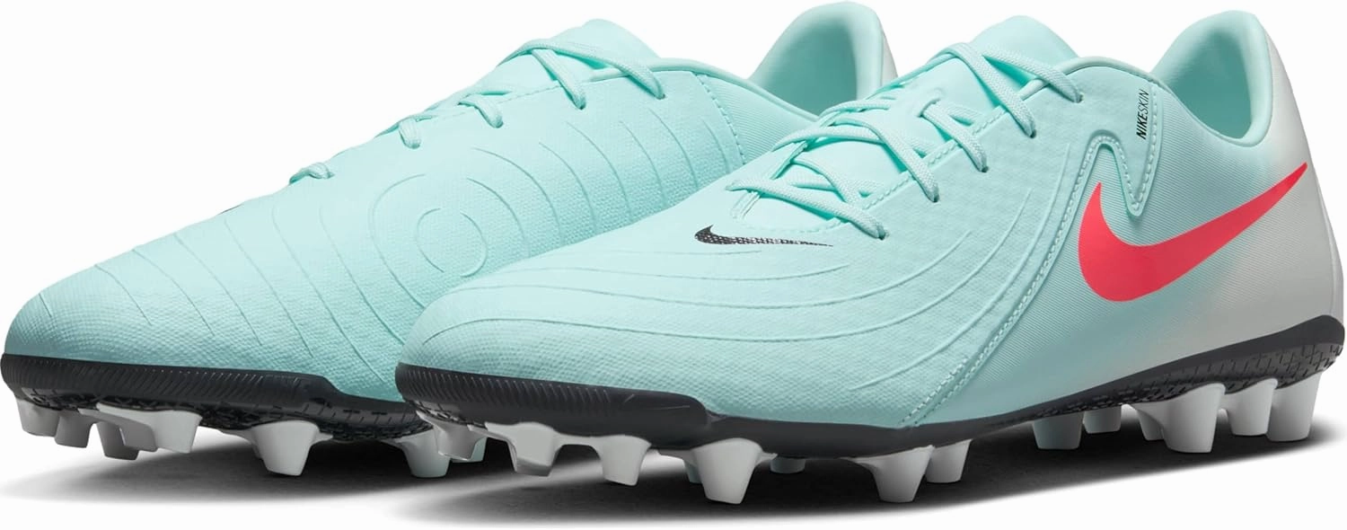 Nike Phantom GX 2 Academy AG Low-Top Soccer Cleats (FJ2552-300, Mint/Off Noir/Atomic Red)
