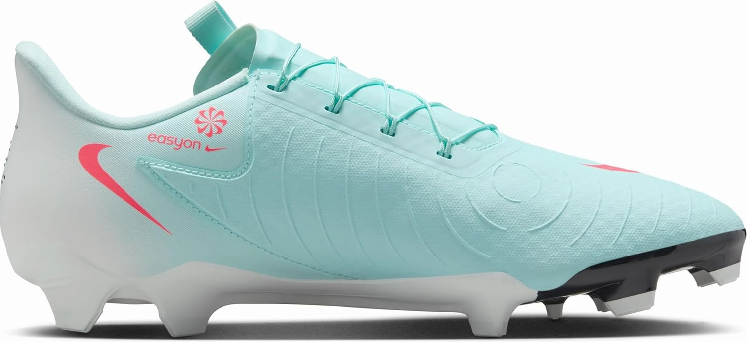 Nike Phantom GX 2 Academy EasyOn MG Low-Top Soccer Cleats (FD6724-300, Mint/Off Noir/Atomic Red)