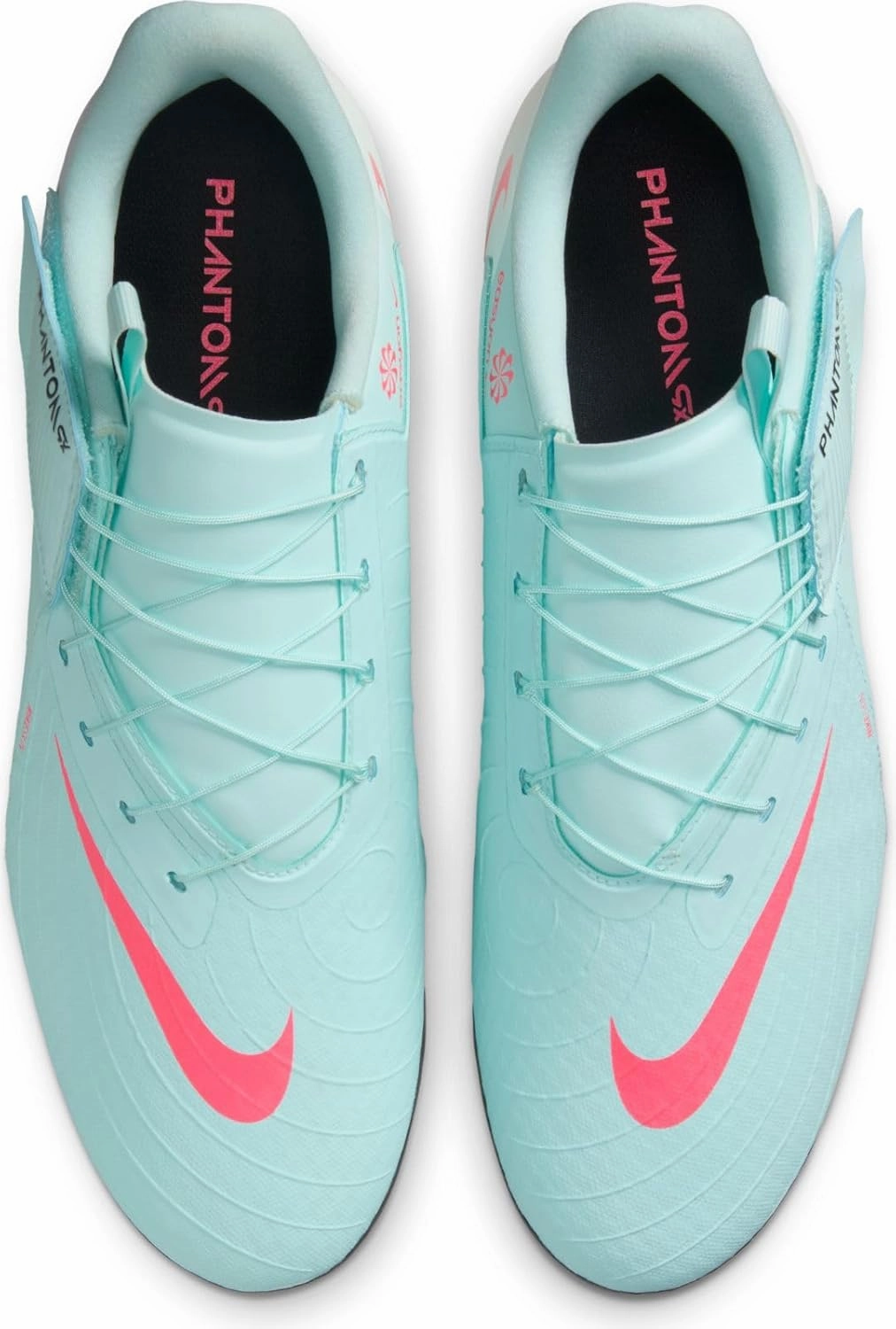 Nike Phantom GX 2 Academy EasyOn MG Low-Top Soccer Cleats (FD6724-300, Mint/Off Noir/Atomic Red)
