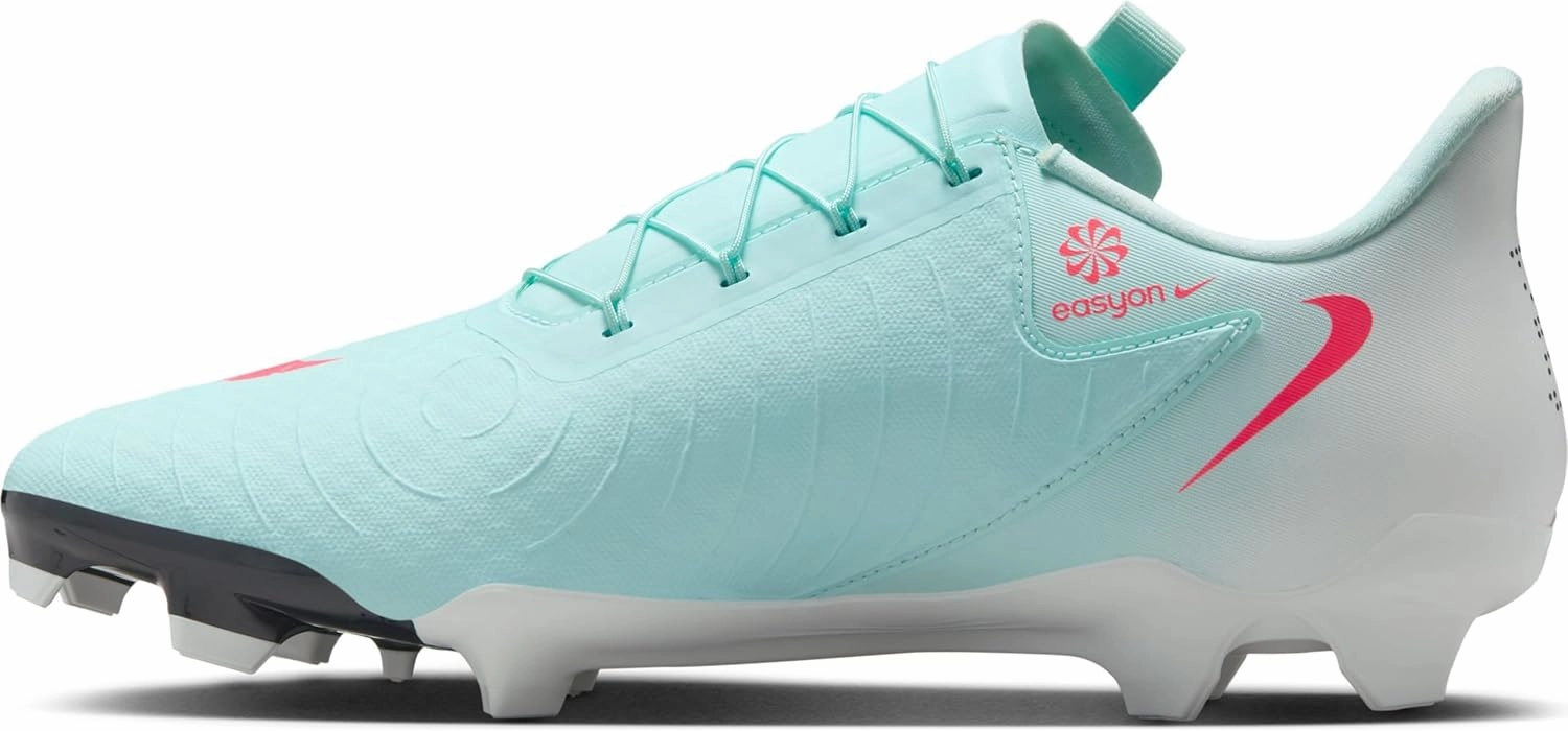 Nike Phantom GX 2 Academy EasyOn MG Low-Top Soccer Cleats (FD6724-300, Mint/Off Noir/Atomic Red)