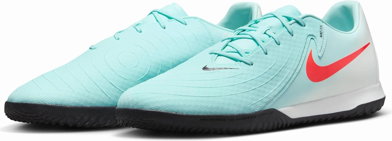 Nike Phantom GX 2 Academy IC Low-Top Soccer Shoes (FJ2581-300, Mint/Off Noir/Atomic Red)
