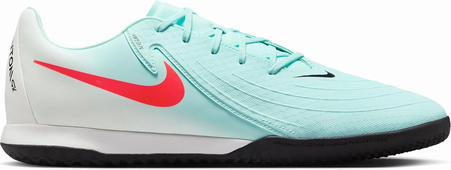 Nike Phantom GX 2 Academy IC Low-Top Soccer Shoes (FJ2581-300, Mint/Off Noir/Atomic Red)